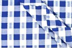 Coton à carreaux bleu et blanc