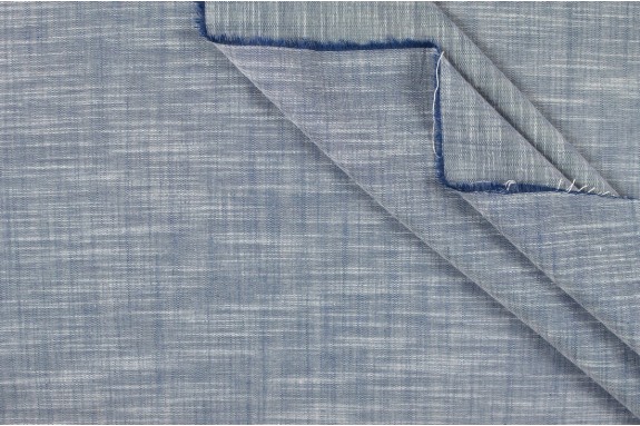 Chambray stretch bleu