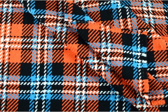 Tartan orange et bleu