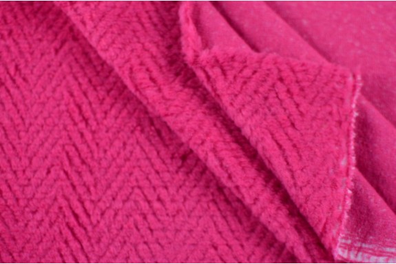 Polaire chevron rose fuchsia