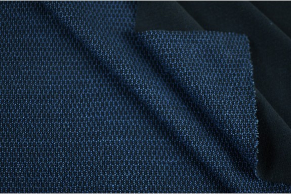 Tricot chiné bleu noir