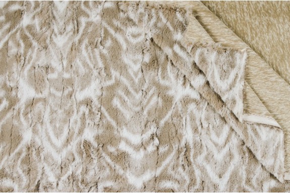 Fausse fourrure marbrée beige