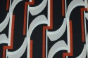 Crêpe motif graphique rouge noir