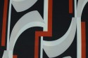 Crêpe motif graphique rouge noir