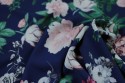 Crêpe fleuri marine