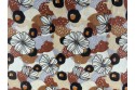 Cotonnade fleuri graphique beige
