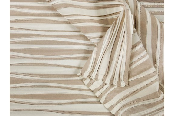 Maille relief beige et écru