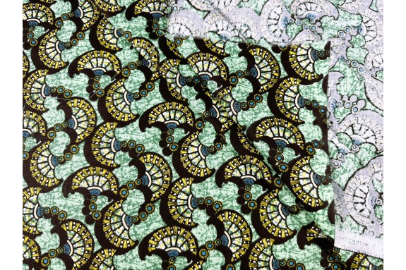 Cotonnade graphique vert