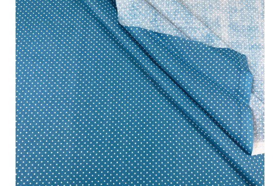 Cotonnade bleue à pois