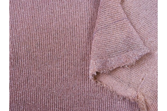Tricot scintillant vieux rose