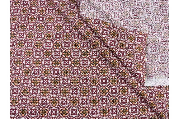 Cotonnade graphique corail