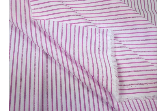 Cotonnade lignée rose