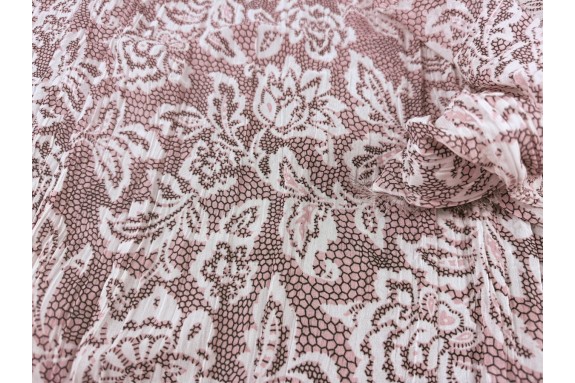 Plissé graphique vieux rose