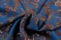Polyester bleu motifs cachemires