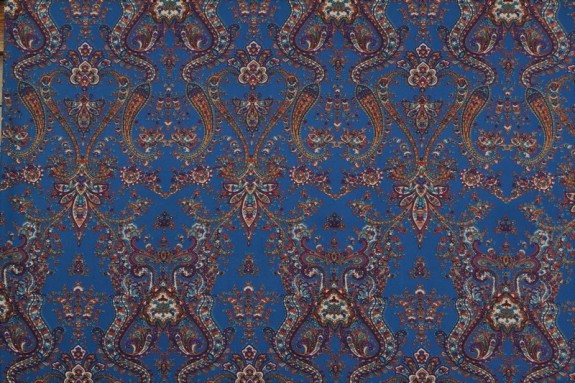 Polyester bleu motifs cachemires