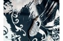 Satin imprimé crème et noir