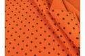 Velours orangé à pois marrons