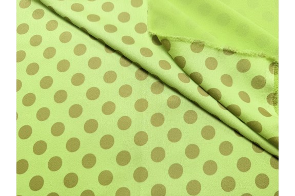 Satin lime à pois