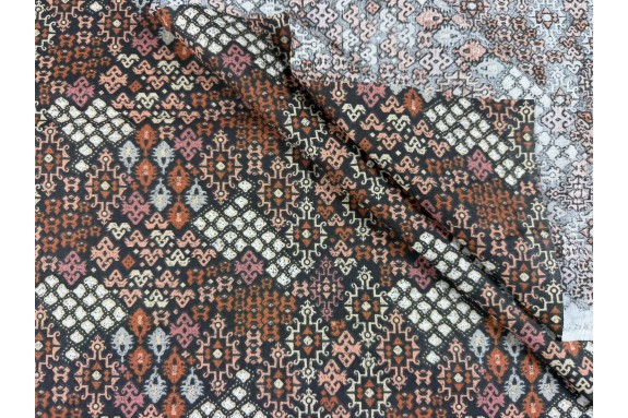 Coton imprimé marron
