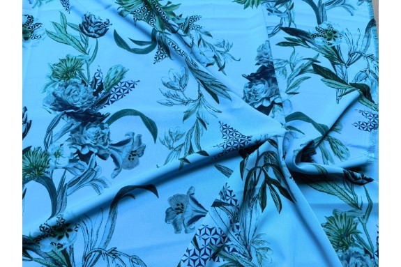 Microfibre florale bleue