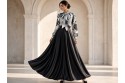 Satin imprimé crème et noir