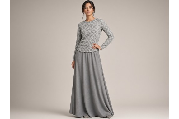 Maille Jacquard gris