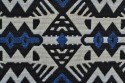 Jacquard ethnique noir et bleu