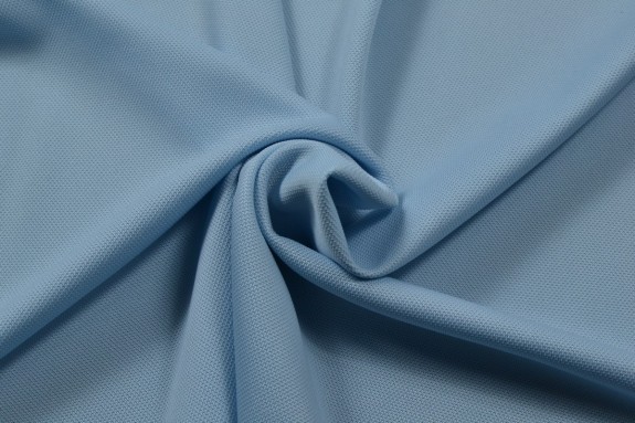 Jersey piqué polyester bleu ciel