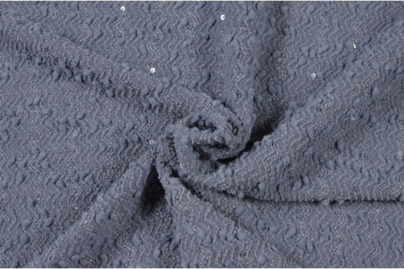 Tricot fantaisie gris bleu