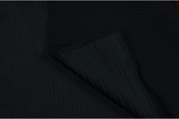 Coton mélangé gaufré noir