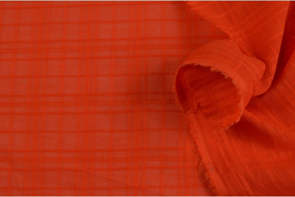 Voile de coton façonné orange