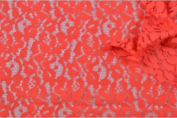 Dentelle corail stretch