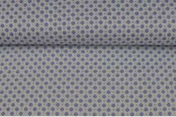 Coton petit motif géométrique bleu