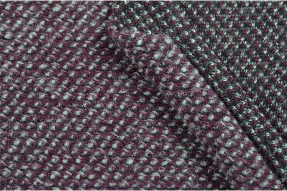 Lainage mohair chiné bordeaux et gris