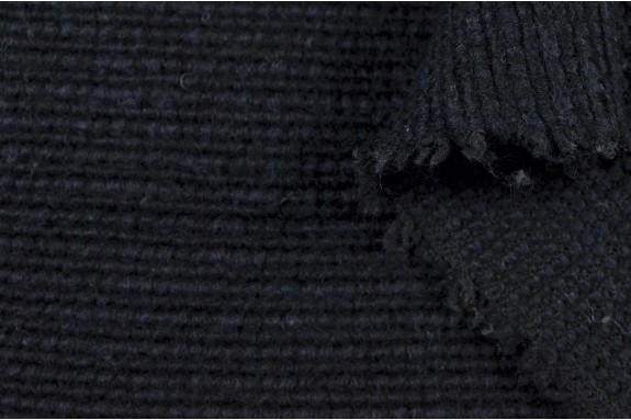 Lainage tricot chiné noir et bleu