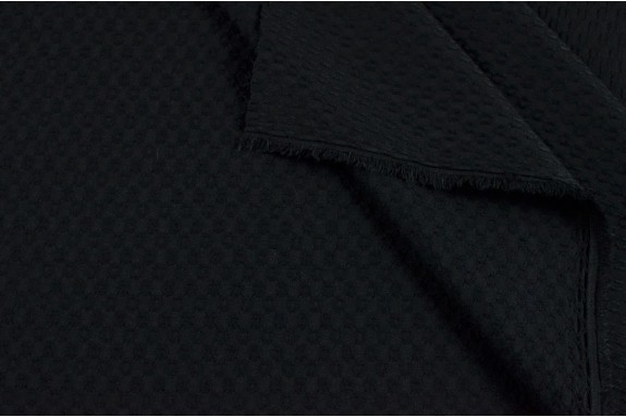 Coton brodé stretch noir