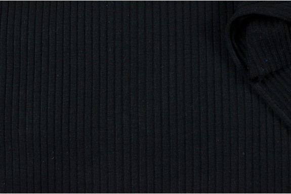Jersey côtelé noir