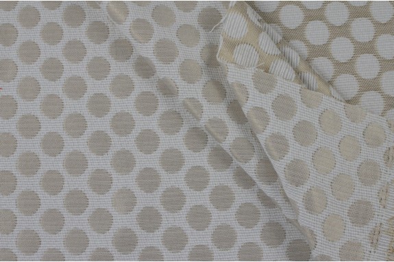 Jacquard rond beige doré