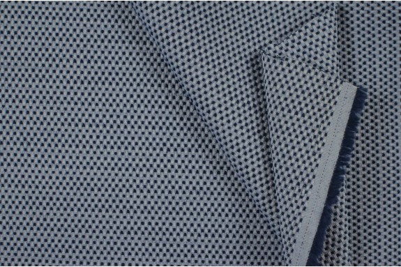 Jacquard stretch bleu et blanc