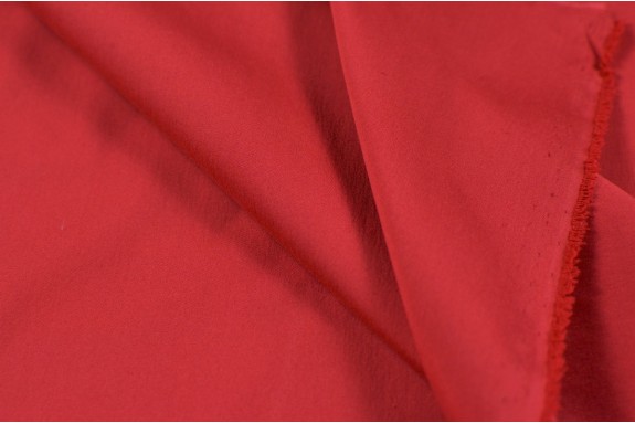 Popeline stretch rouge