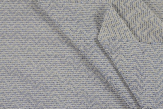 Jacquard chevron bleu et blanc