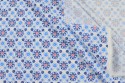 Coton blanc motifs bleus