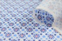 Coton blanc motifs bleus