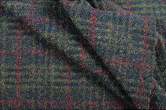 Lainage tartan kaki