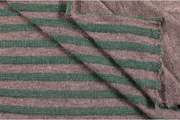 Tricot marinière gris vert lurex